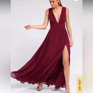 Lulus Heavenly Hues Maxi Burgundy size S